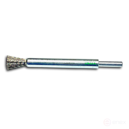 Brush, corrugated brush, D12 mm, shank 6 mm, length 120 mm, stainless corrugated wire ROF 0.20 mm, length of the working part 20 mm
