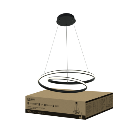 Светильник светодиодный ESTETIKA DALI-HL-90BL 90Вт 230В 3000-6500K 500х500x120мм 1.2м трос ДУ черный IN HOME