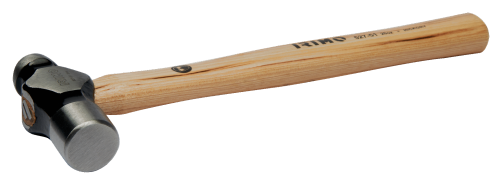 Hammer with round striker and handle made of American hazel, 720 g