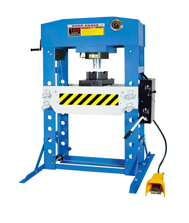 Hydraulic press 100 tons, floor-mounted, manual/pneumatic drive, color blue RAL 5005 ROSSVIK