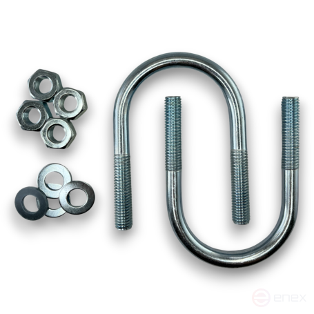 Керн Комплект хомут U образный гост 24137-80 м10х55 + 2 гайки + 2шайбы. Оцинкованный. 10 комплектов RKU00100552010