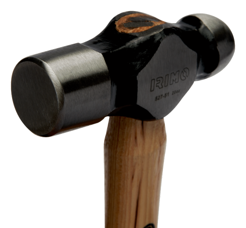 Hammer with round striker and handle made of American hazel, 1400 g