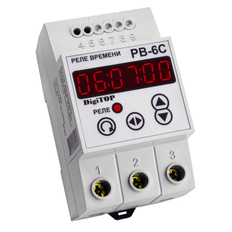 Time relay RV-6s on DIN rail