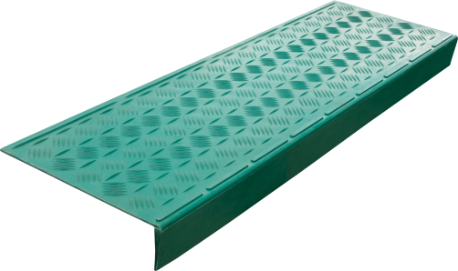 Anti-slip pad on the step large lightweight corner (rubber tread) 1000*305*71 mm, green