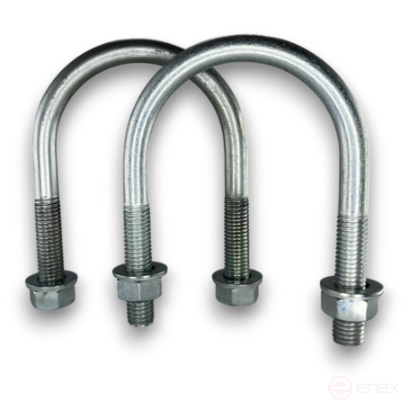 Керн Комплект хомут U образный гост 24137-80 м12х75 + 2 гайки + 2шайбы. Оцинкованный. 5 комплектов RKU00120752005