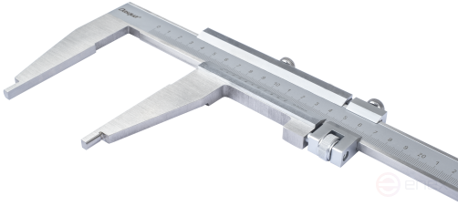 Vernier caliper with one-piece frame, rounded jaws and micro-feed 0-600 mm/0-24"; 0.02mm/0.001"; sponge length 150 mm