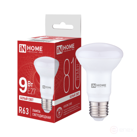 LED Lamp LED-R63-VC 9W 230V E27 4000K 810Lm IN HOME