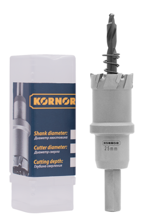 Корончатое сверло TCT Drill, L-10 мм, 24x25 мм Kornor