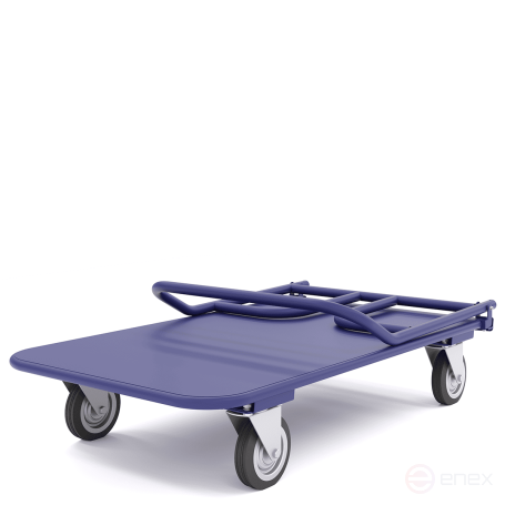 Trolley platform folding handle, pedal. TPSR 5 M (700x1200mm) wheels d160mm.