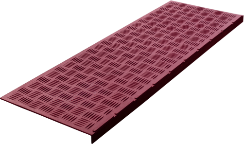 Противоскользящая накладка на ступень облегченная угловая (Проступь резиновая) 900х300х30 мм, красная