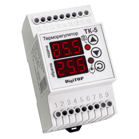Temperature controller TK-5 on DIN rail