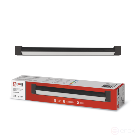 Светильник трековый линейный светодиодный поворотный LTR-01R-TL 3040B 30Вт 4000К 475мм 120 градусов черный серии TOP-LINE IN HOME