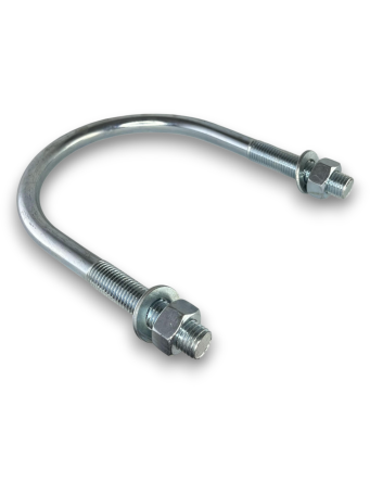 Керн Комплект хомут U образный гост 24137-80 м16х140 + 2 гайки + 2шайбы. Оцинкованный. 1 комплект RKU00161402001