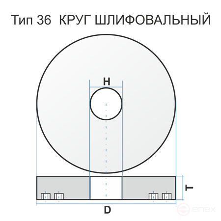 Grinding wheel 36 600 75 305 14A 60 M 9 B 32 water.