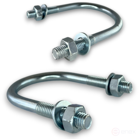 Керн Комплект хомут U образный гост 24137-80 м10х65 + 2 гайки + 2шайбы. Оцинкованный. 10 комплектов RKU00100652010