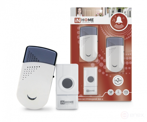 ZBN-6 Wireless Call with Two Speakers 32 Ringtones 120m with IP44 Button White-gray IN HOME