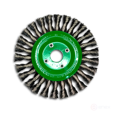 Щетка дисковая жгутовая, Д150 мм, ширина 14 мм, 26 жгутов, нержавеющая прямая проволока ROH 0,50 мм, посадочное отверстие 22,2 мм