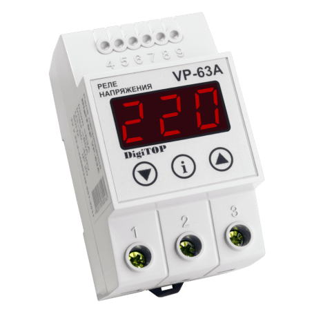 Voltage relay Vp-63 on DIN rail