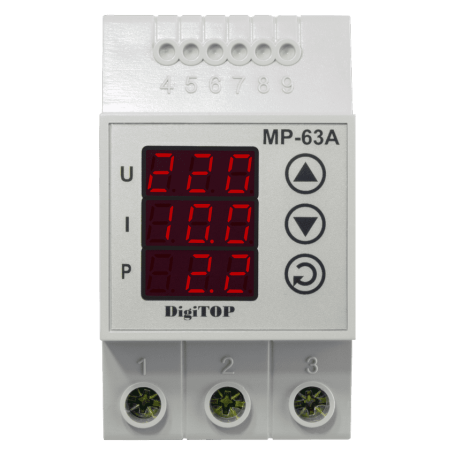 Multifunctional voltage relay MR-63A on DIN rail
