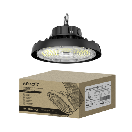 Warehouse LED lamp UHB-LEVEL 150PA3C-SB-BL 150/120/100W 100-277V 175Lm/W 3CCT 5years IP69K NEOX