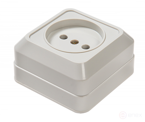 Розетка одинарная BOLLETO белая накладная 7022 IN HOME