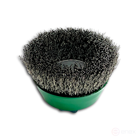 Щетка чашечная гофрированная, Д65 мм, посадка М10, нержавеющая гофрированная проволока ROF 0,35 мм