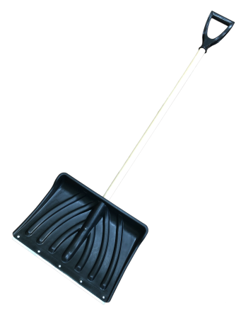 Лопата снеговая "КрепышоК" в сборе с деревянным черенком и V-образной ручкой, 440*315 d-32