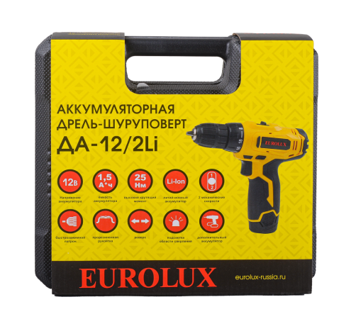 Дрель-шуруповерт аккумуляторная Eurolux ДА-12/2Li