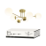 AURORA EASY lamp chandelier-6G9-LT 6xG9 frosted lampshades, brass body IN HOME