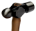 Hammer with round striker and handle made of American hazel, 440 g