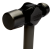 Hammer with round striker and fiberglass handle, 1148 g