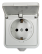 Розетка одинарная с заземлением с крышкой AQUA белая полугерметичная 3112 IN HOME