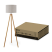 Светильник напольный под лампу ТНО 24-Е27-NT 230В бежевый абажур, деревянная тренога IN HOME