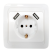 Розетка одинарная с заземлением CLASSICO с двумя USB белая 2047 IN HOME
