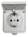 Розетка одинарная с заземлением с крышкой AQUA белая полугерметичная 3112 IN HOME