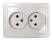 Розетка двойная CLASSICO белая 2102 IN HOME