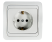 Розетка одинарная с заземлением CLASSICO белая 2028 IN HOME
