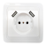 Розетка одинарная CLASSICO с двумя USB белая 2147 IN HOME