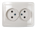 Розетка двойная CLASSICO белая 2102 IN HOME