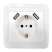 Розетка одинарная с заземлением CLASSICO с двумя USB белая 2047 IN HOME