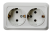 Розетка двойная с заземлением BOLLETO белая накладная 7128 IN HOME