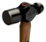 Hammer with round striker and handle made of American hazel, 440 g