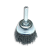 Corrugated cup brush, D70 mm, shank 6 mm, steel corrugated wire STA 0.30 mm