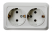 Розетка двойная с заземлением BOLLETO белая накладная 7128 IN HOME