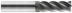 Monolithic carbide universal milling cutter of increased rigidity with a central cut, d-14 mm