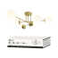 AURORA EASY lamp chandelier-6G9-LT 6xG9 frosted lampshades, brass body IN HOME