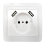 Розетка одинарная CLASSICO с двумя USB белая 2147 IN HOME