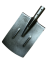 Rectangular shovel made of rail steel with stiffening ribs 215*300*405 mm.