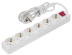 NE-AD network extension cable with earthing and switch, 6 sockets, 5 meters