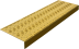 Противоскользящая накладка на ступень большая облегченная угловая (Проступь резиновая) 1000*305*71 мм, желтая